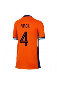 Nederland Virgil van Dijk #4 Voetbaltruitje Thuis tenue Dames EK 2024 Korte Mouw